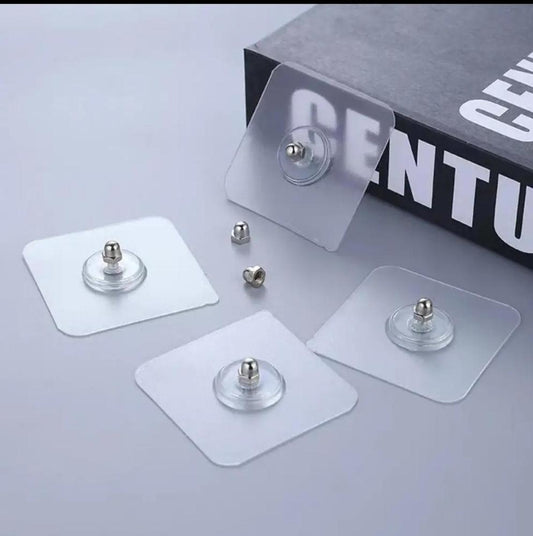 10 Pcs Magic Self-Adhesive Screw Wall Hooks – No Drill Heavy Duty Nails 🛠️✨