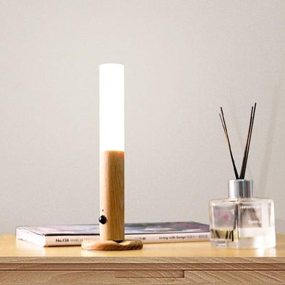 💡 Magnetic Wall Light with Motion Sensor – Brown Wood